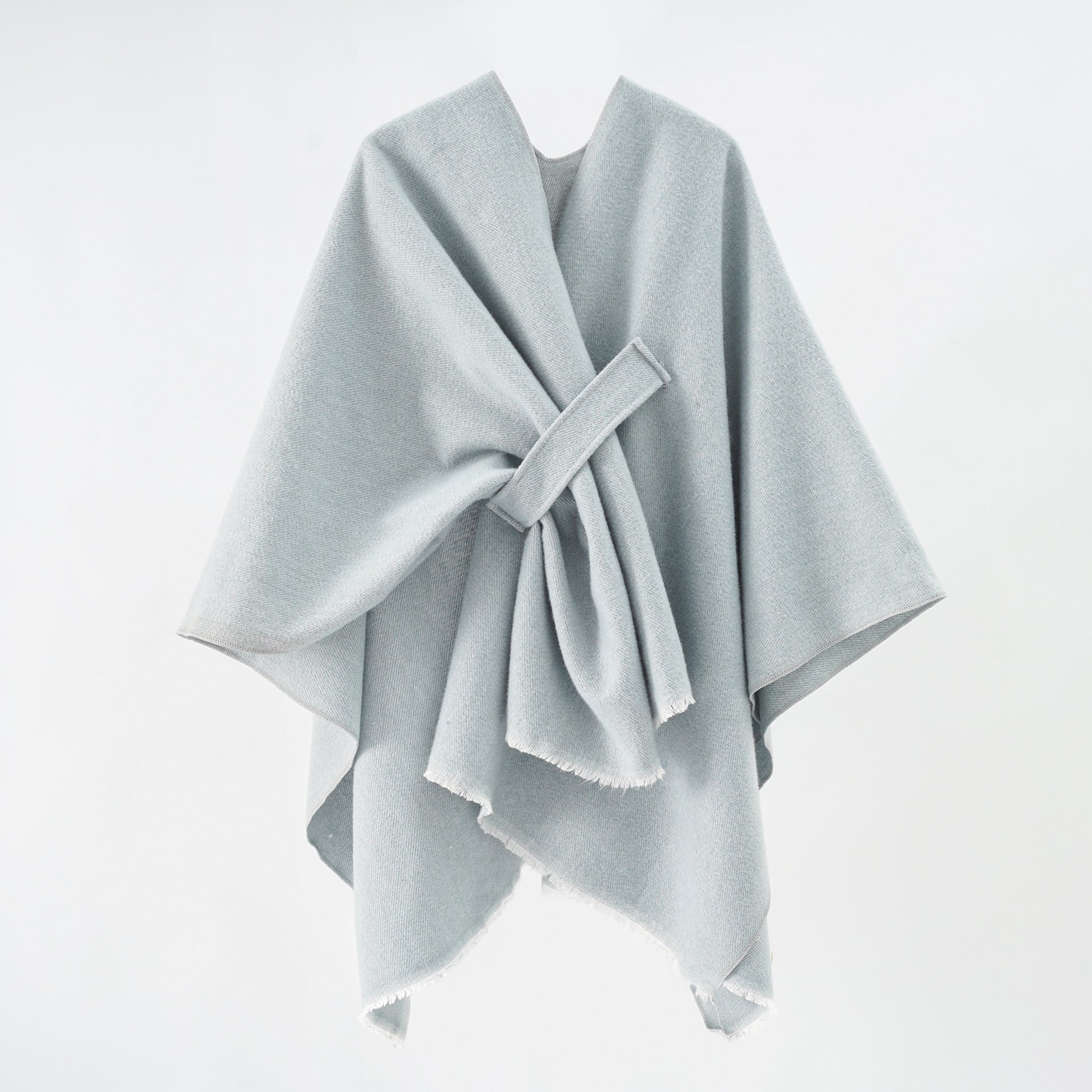 Damen Luxuriöser Oversize Poncho aus hochwertigem Mischgewebe WW