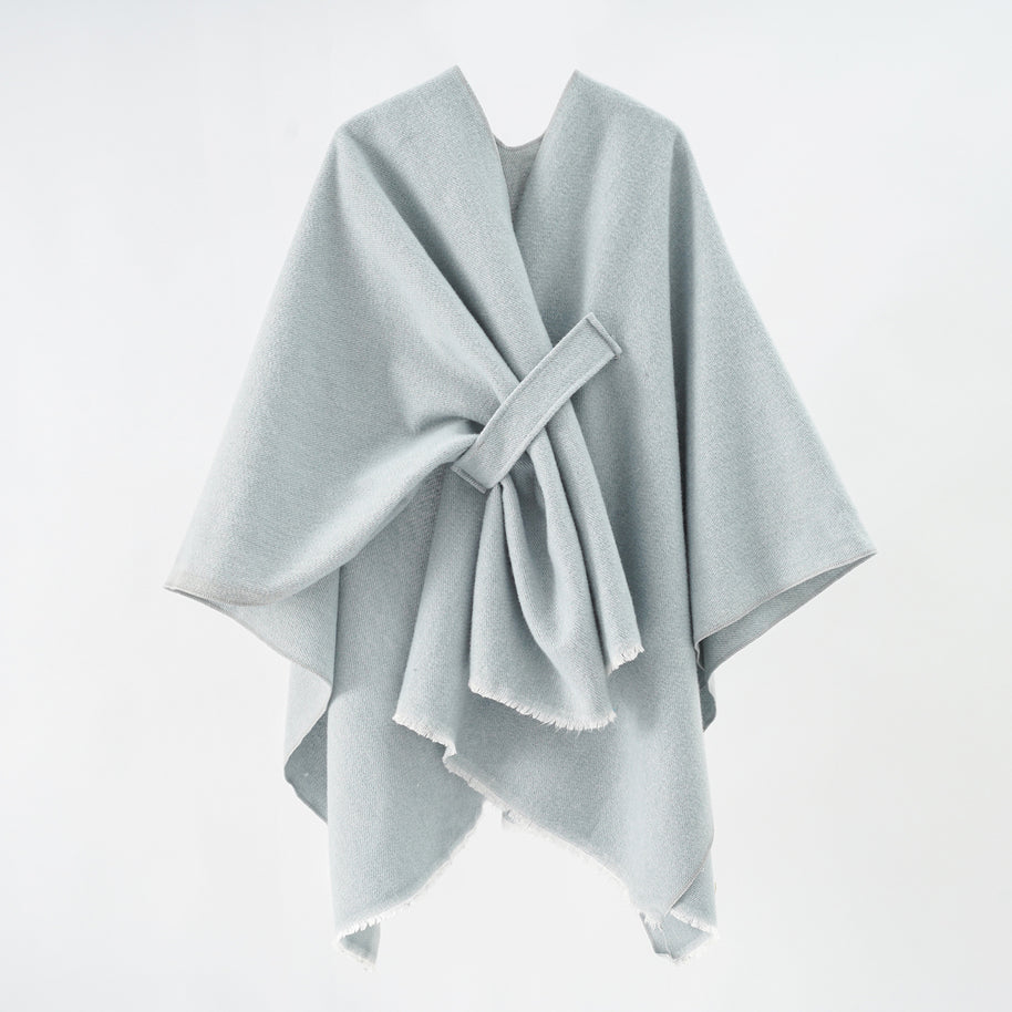 Damen Luxuriöser Oversize Poncho aus hochwertigem Mischgewebe WW