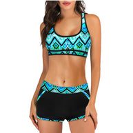 Damen Sport-Bikini-Set mit stylischem Crop-Top und Shorts WW