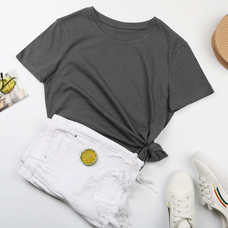Damen Basic T-Shirt mit lässigem Schnitt und hochwertiger Baumwollqualität WW