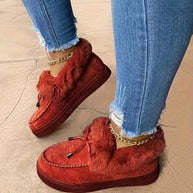 Damen Sneakers mit kuscheligem Fellkragen WW