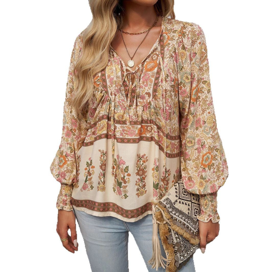 Damen Blusenshirt mit floralem Design und lässigem Schnitt W&W Mode