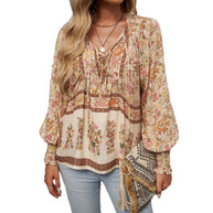 Damen Blusenshirt mit floralem Design und lässigem Schnitt WW