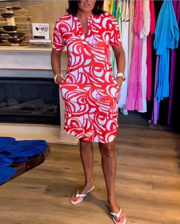 Damen Sommerkleid mit modernem Muster WW