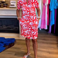 Damen Sommerkleid mit modernem Muster WW