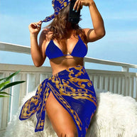 Damen sarong mit elegantem Goldmuster und transparentem Stoff WW