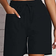 Damen entspannte Shorts mit breitem Gummibund und praktischen Taschen WW
