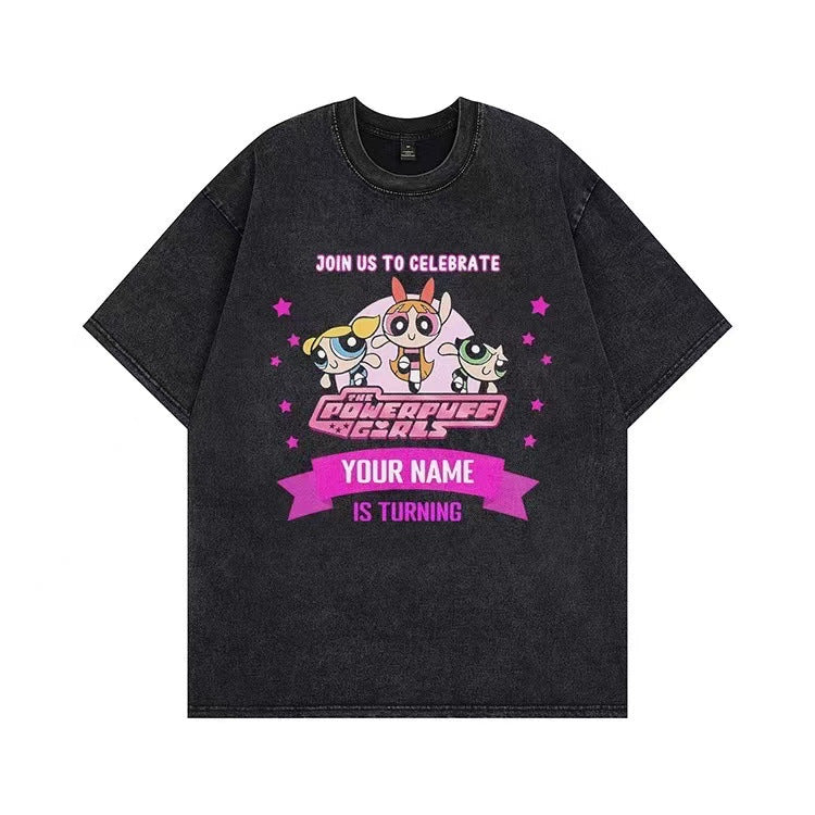 Damen T-Shirt mit angepasstem Powerpuff Girls Grafikdruck WW