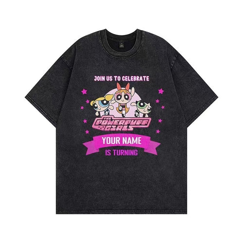 Damen T-Shirt mit angepasstem Powerpuff Girls Grafikdruck WW