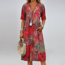 Damen bunt gemustertes Sommerkleid WW