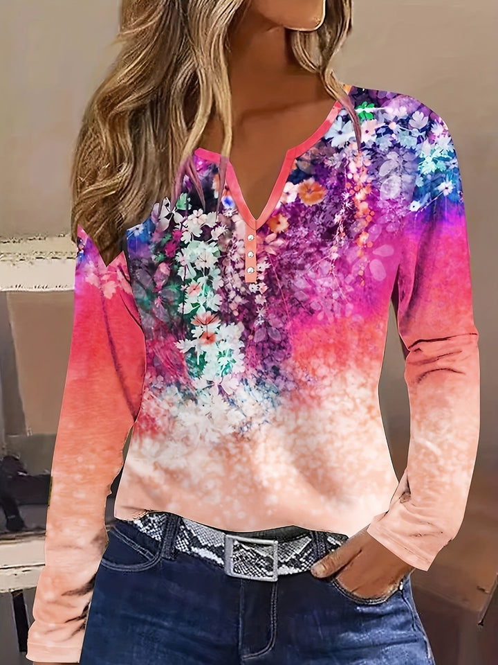 W&W Mode | Floral Rundhals Langarmshirt