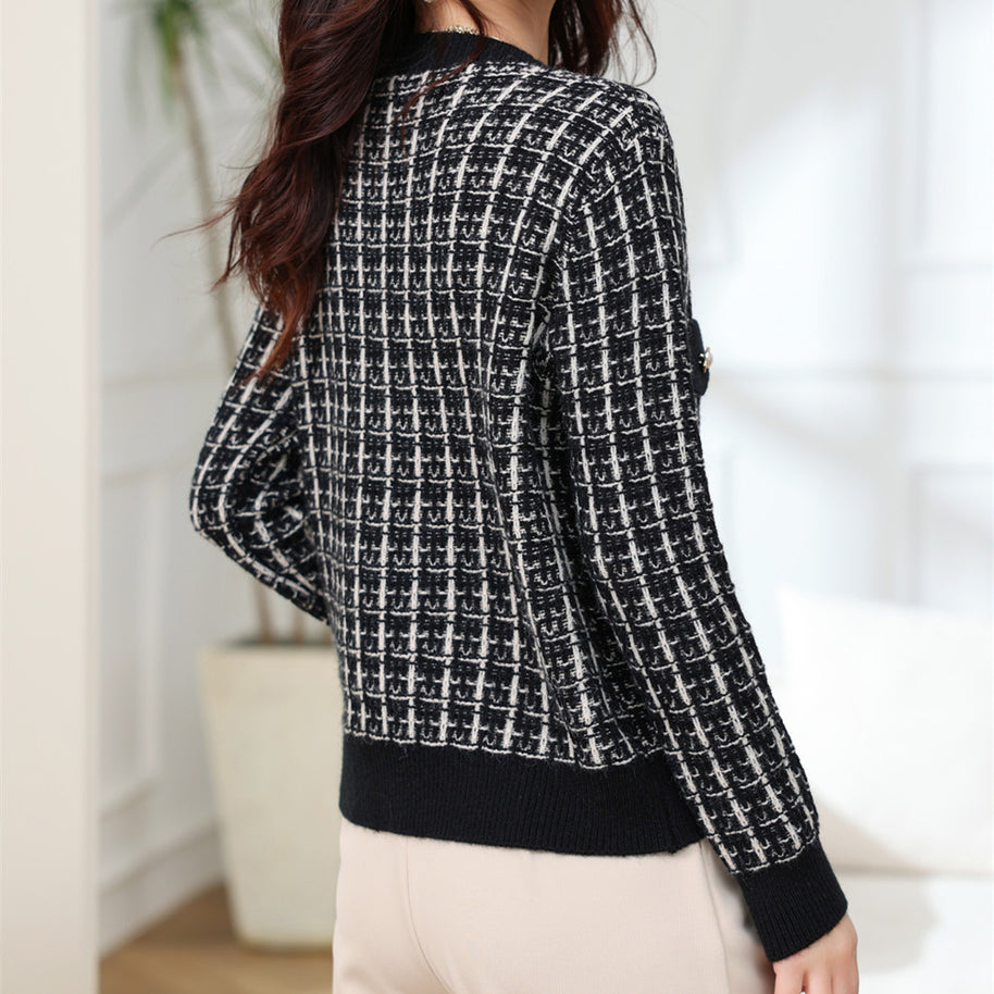 Damen Strickjacke mit strukturiertem Design und Perlknöpfen WW