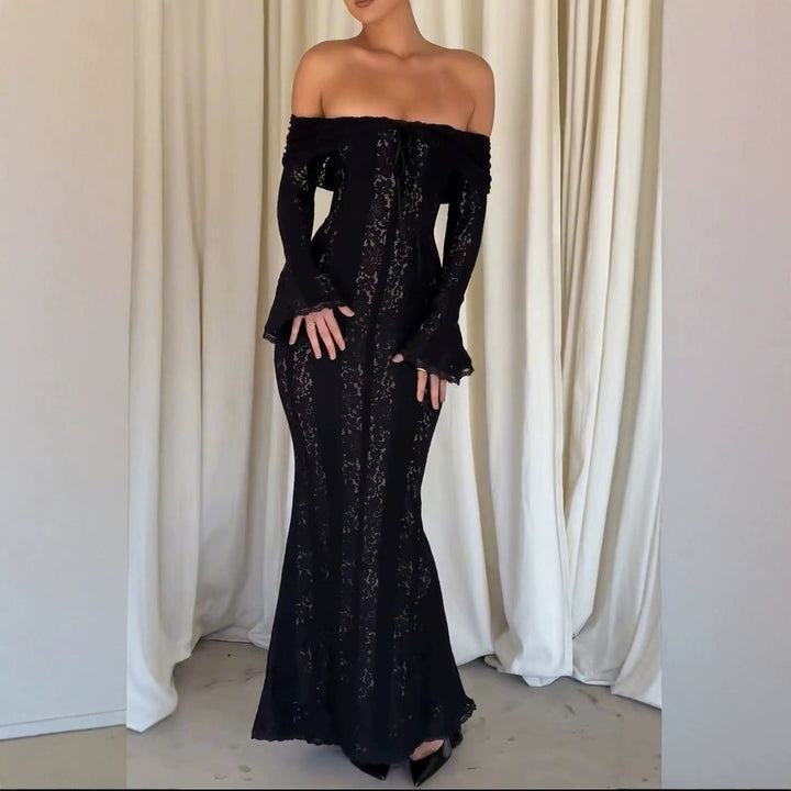 W&W Mode | Ausgestellter Ärmellanger Bodycon-Waist Dress