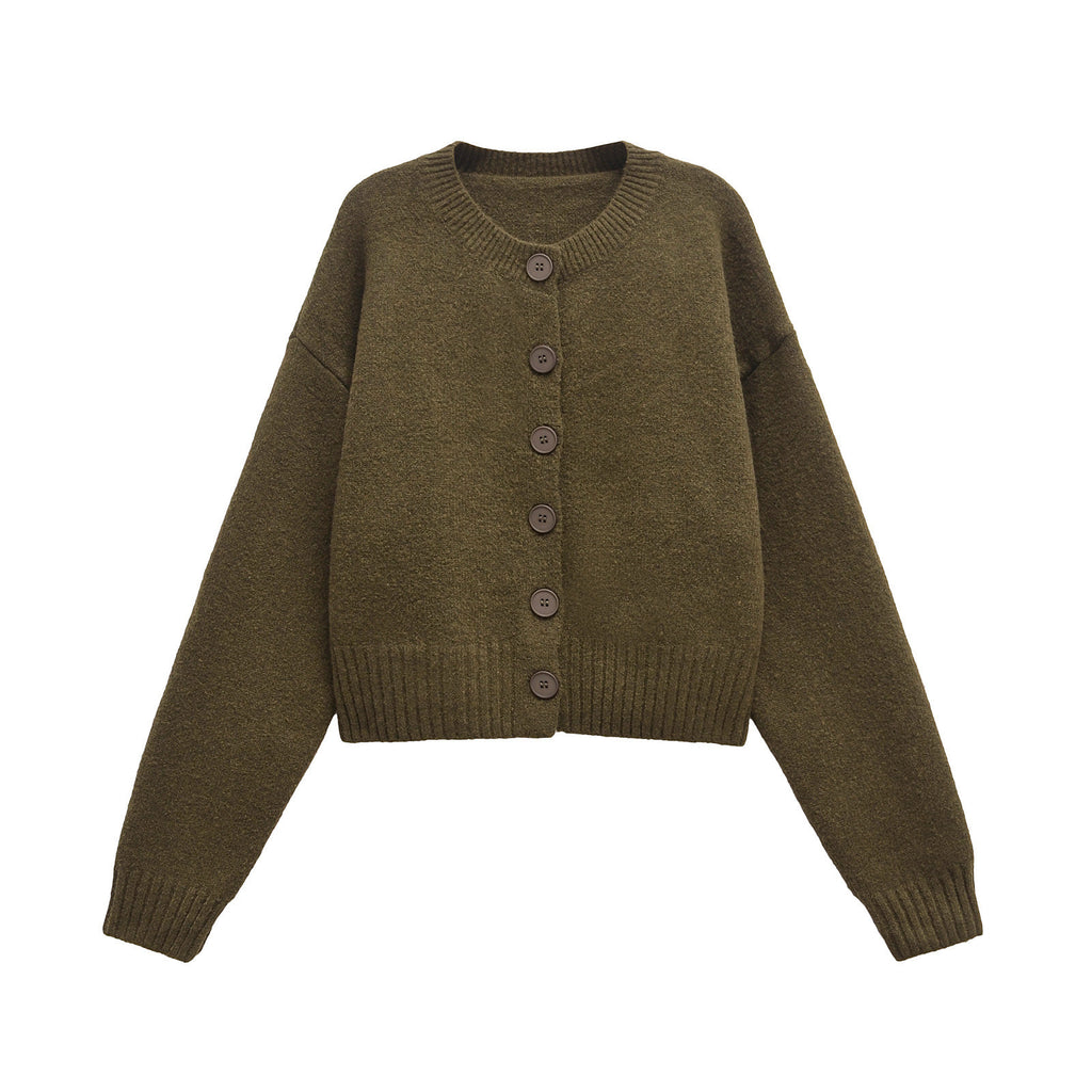 Femme Cozy Cropped Cardigan mit Knopfverschluss WW