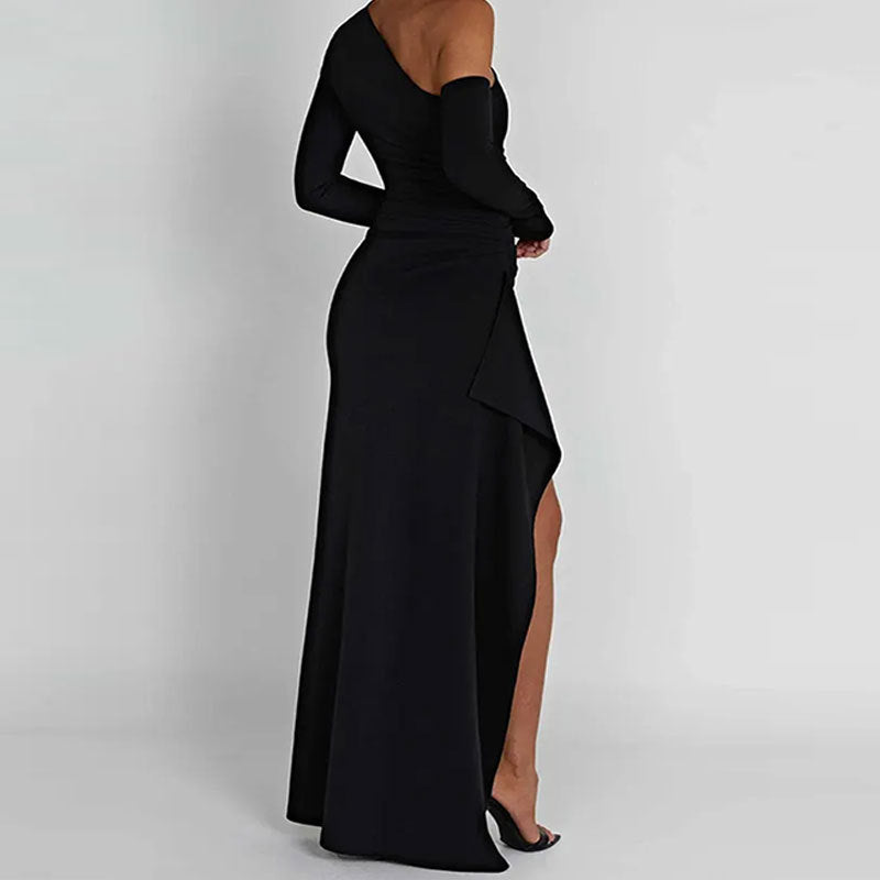 Damen Abendkleid mit asymmetrischem Design und eleganten Drapierungen W&W Mode