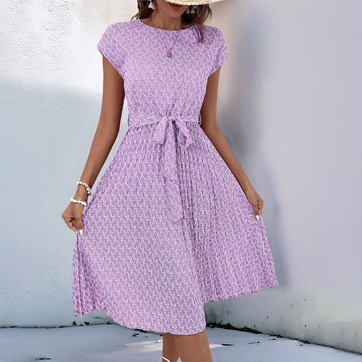 Damen Midikleid mit asymmetrischem Schnitt und modischem Bindegürtel W&W Mode