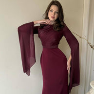Damen Abendkleid mit eleganter Drapierung WW
