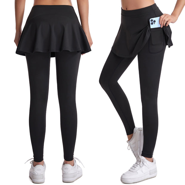 Damen Sportrock mit integrierten Leggings und praktischen Seitentaschen WW