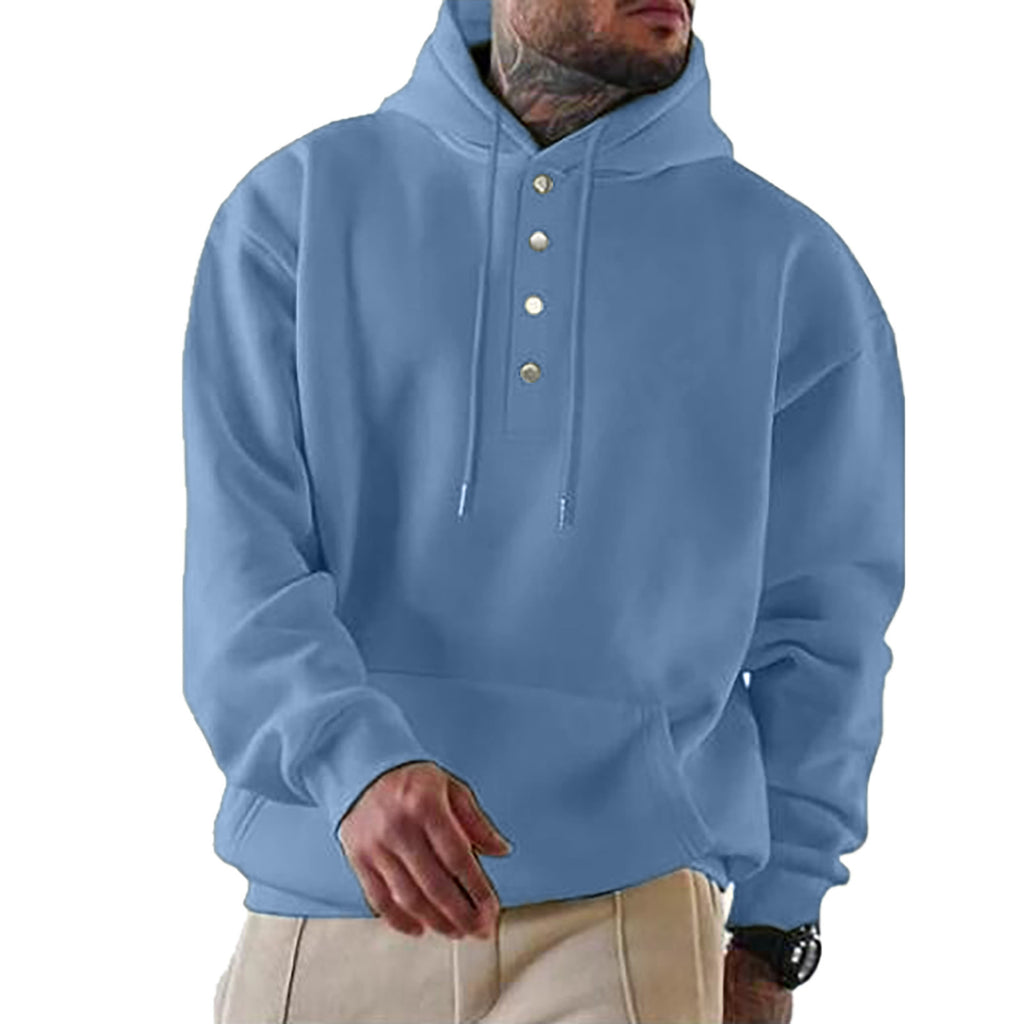 Herren Kapuzenpullover mit Knopfleiste und lässigem Schnitt WW