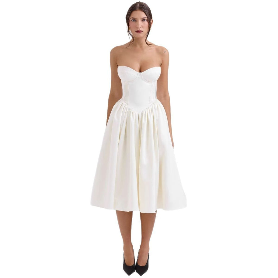 Damen Abendkleid mit strapless Design und voluminösem Rock WW