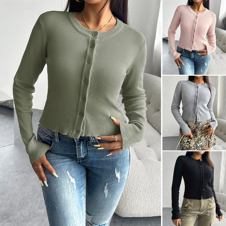Damen Cardigan mit feiner Ribstruktur und Knopfverschluss W&W Mode