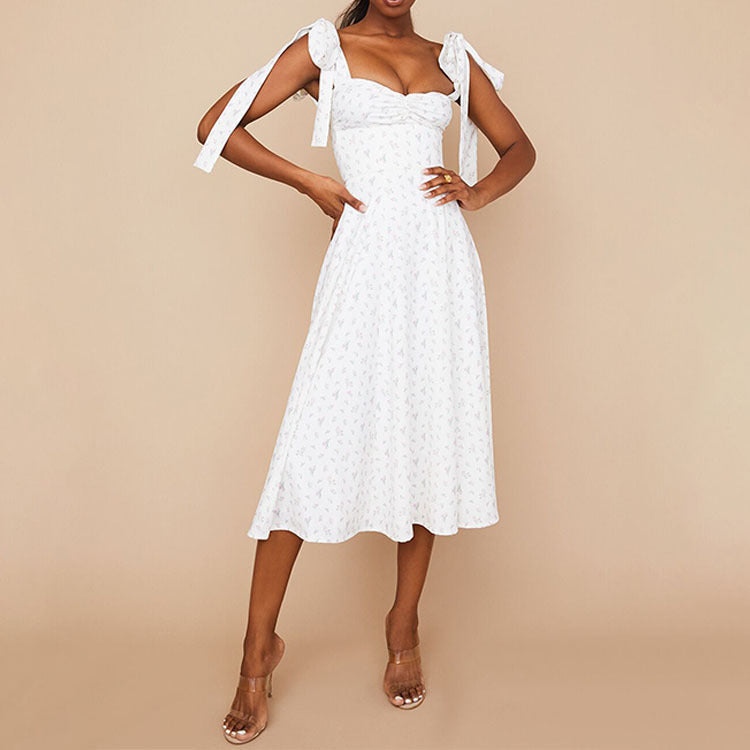 Damen Maxikleid mit tiefem Schlitz und gerafftem Oberteil W&W Mode