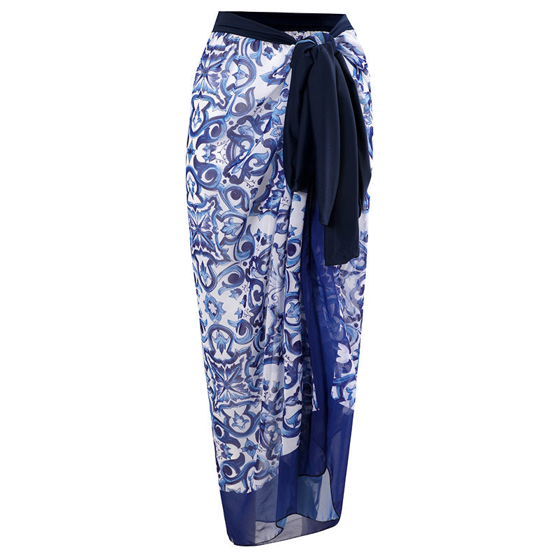 Damen Strandpareo mit elegantem floralen Design und verstellbarem Bindegürtel W&W Mode