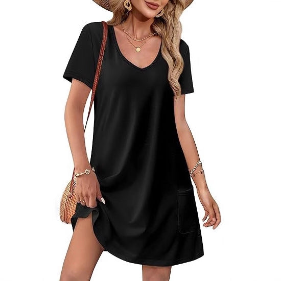 Damen Kurzarm Freizeitkleid WW