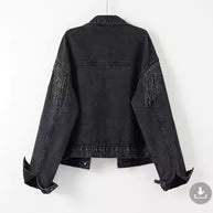 Damen Jeansjacke mit fransigen Details und lässigem Schnitt WW