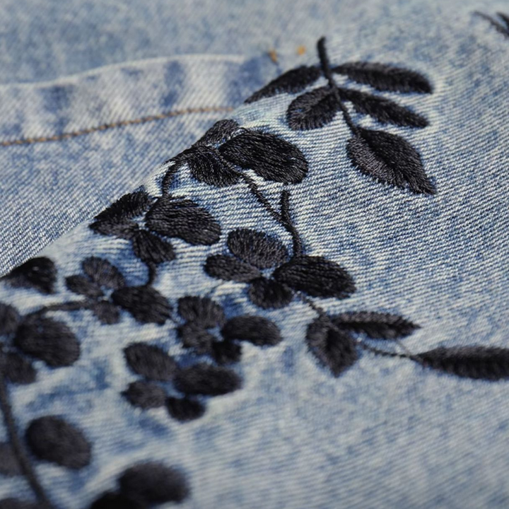 W&W Mode | Vintage-Blumen-Jeansjacke
