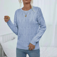 Damen Strickpullover mit trendy Zopfmuster WW