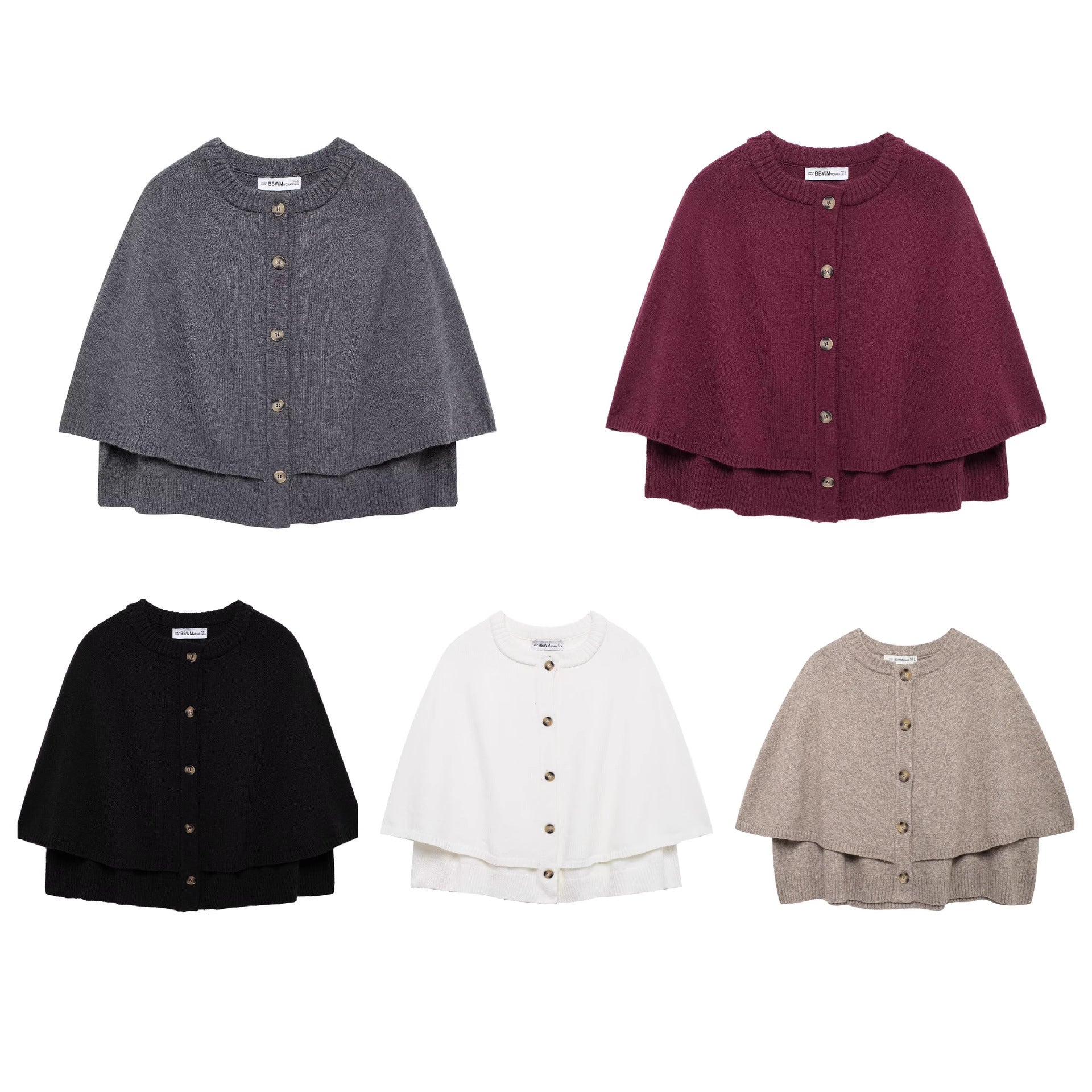 Damen Strick Poncho WW