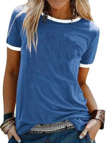Damen T-Shirt mit kontrastierenden Ärmeln WW