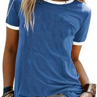 Damen T-Shirt mit kontrastierenden Ärmeln WW