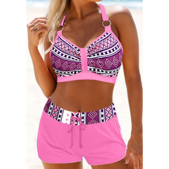 W&W Mode | Bikini mit geometrischem Druck für Frauen | Schwarz