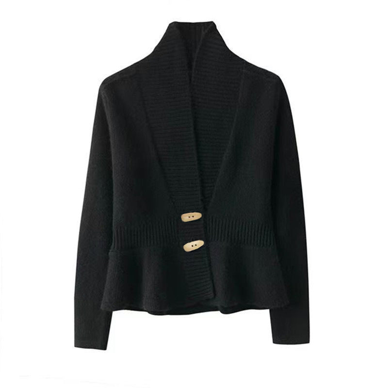 Damen Strickjacke mit asymmetrischem Schnitt und dekorativen Knöpfen WW