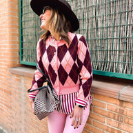 Damen Strickjacke im eleganten Argyle-Muster WW