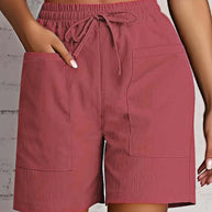 Damen entspannte Shorts mit breitem Gummibund und praktischen Taschen WW