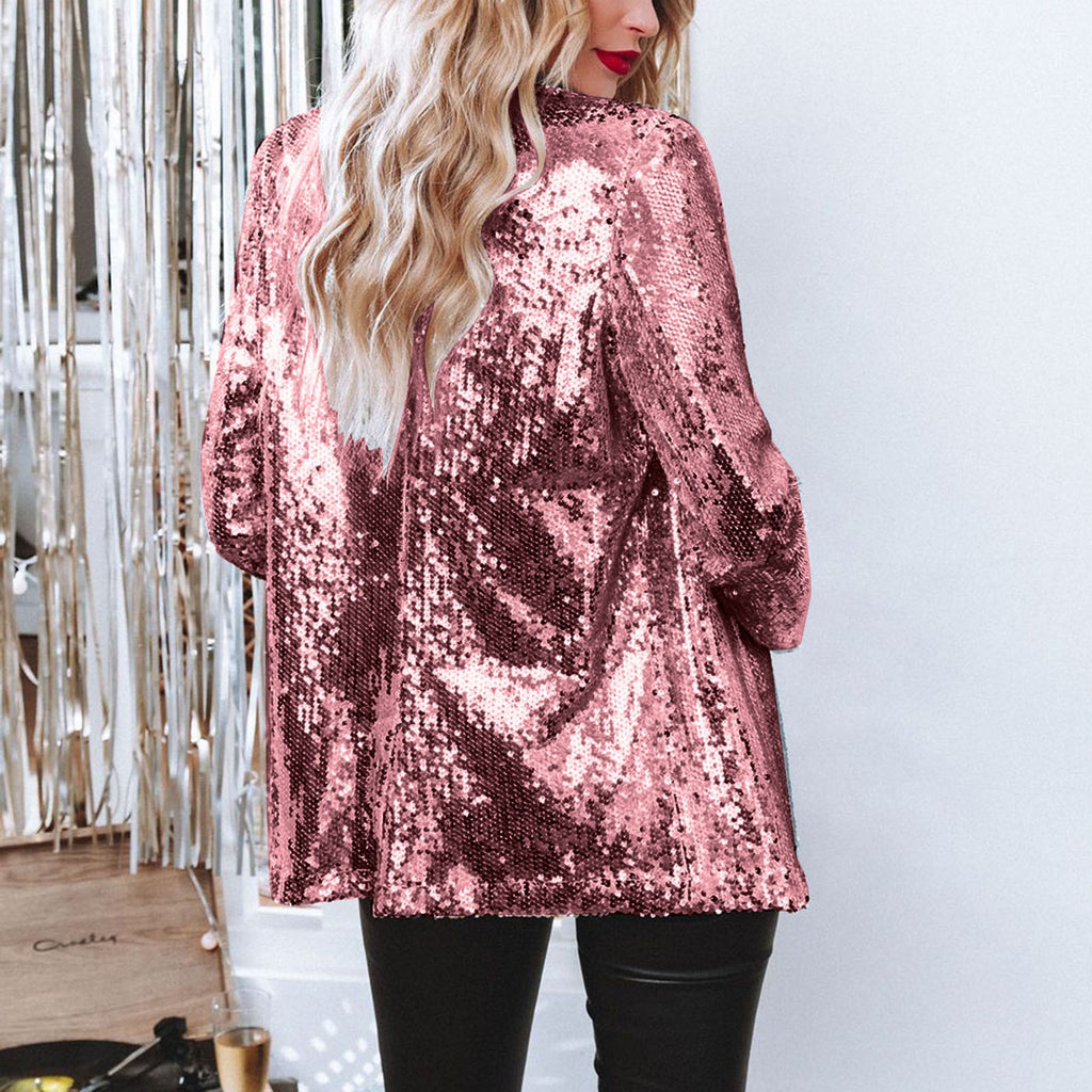 Damen eleganter Paillettenblazer mit schimmerndem Finish WW