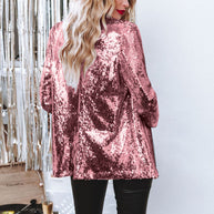 Damen eleganter Paillettenblazer mit schimmerndem Finish WW