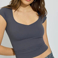 Damen figurbetontes Basic T-Shirt WW