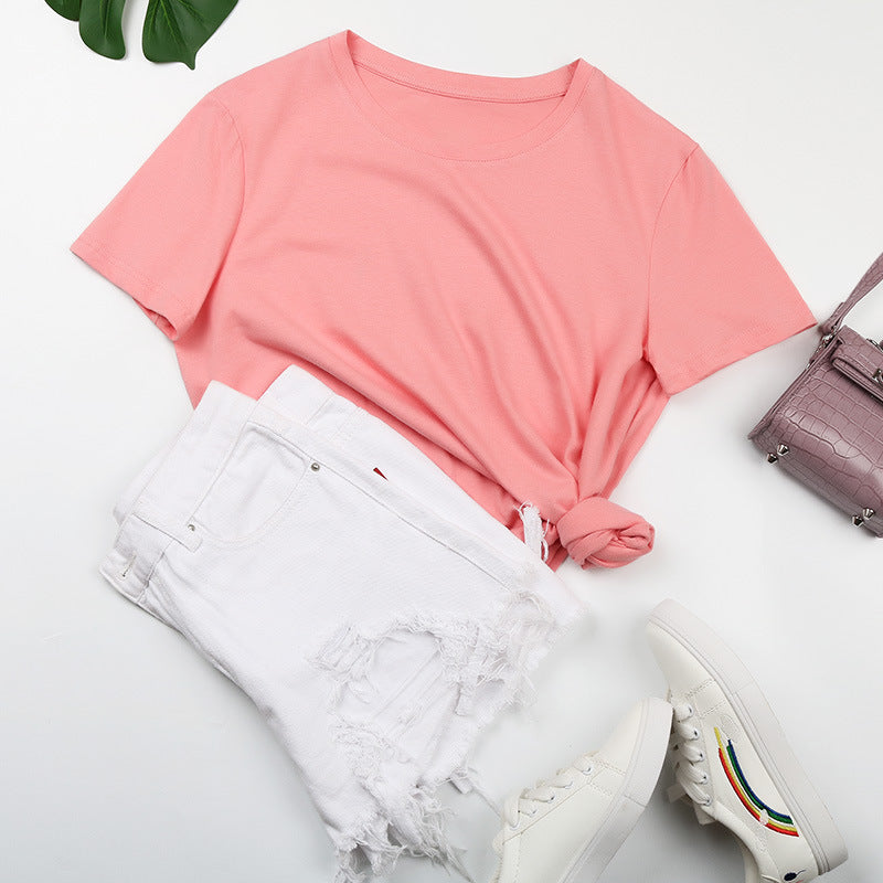 Damen Basic T-Shirt mit lässigem Schnitt und hochwertiger Baumwollqualität WW