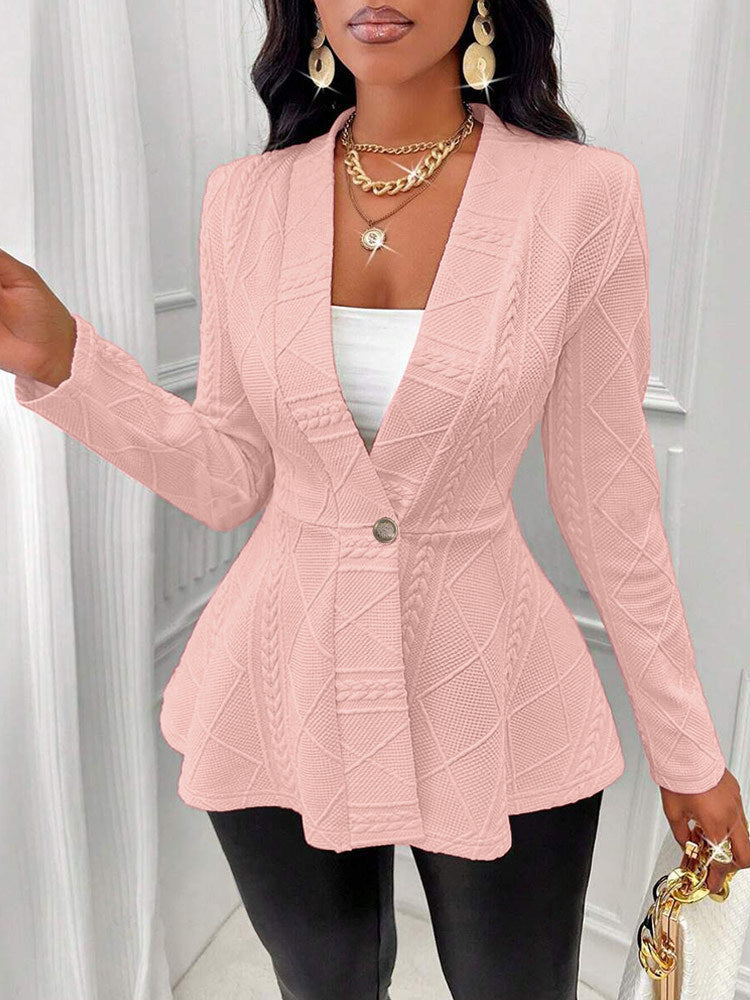 Damen Strickblazer mit tailliertem Schnitt und strukturiertem Design WW