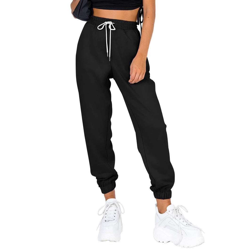 Damen bequeme Sweatpants mit elastischem Bund und Taschen WW