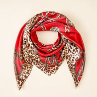 Damen Seidenschal mit elegantem Tiermuster und luxuriösem Design WW