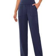 Damen bequeme Freizeithose mit seitlichen Taschen und elastischem Bund WW