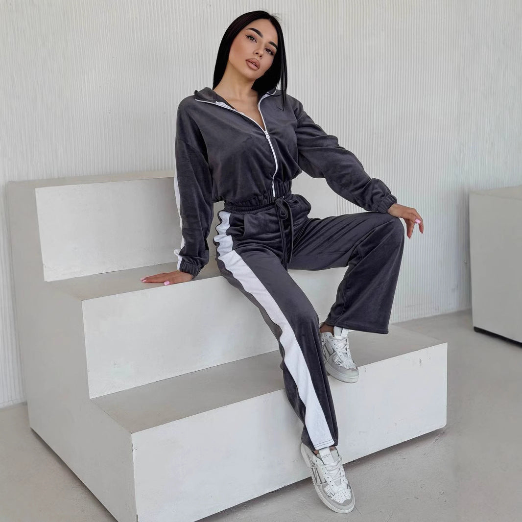 Damen sportliches Fleece-Jogginganzug WW