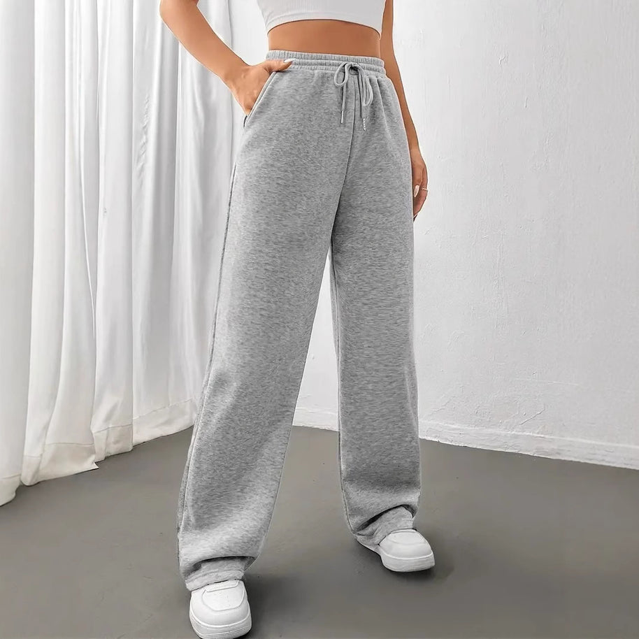 Damen Bequeme Freizeithose mit weitem Bein WW