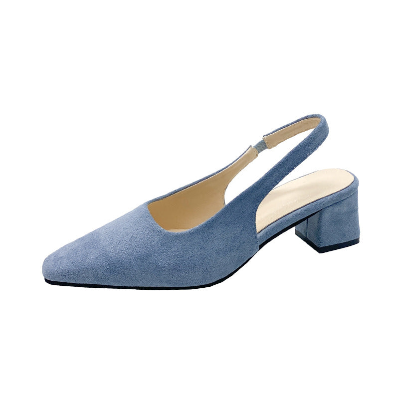 Damen Elegante Slingback Blockabsatz Mules WW