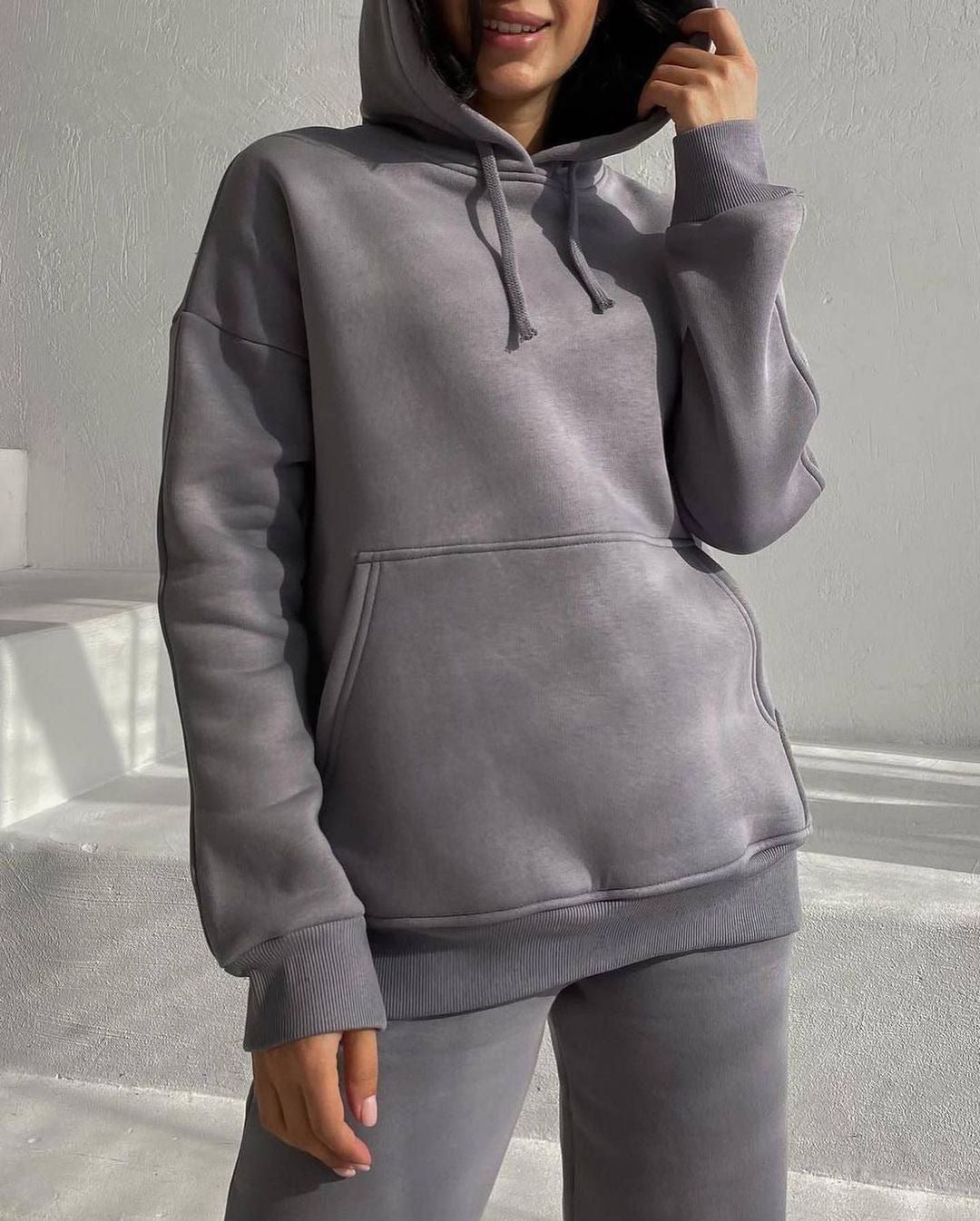 Damen bequemer Kapuzenpullover aus weichem Baumwollmix WW
